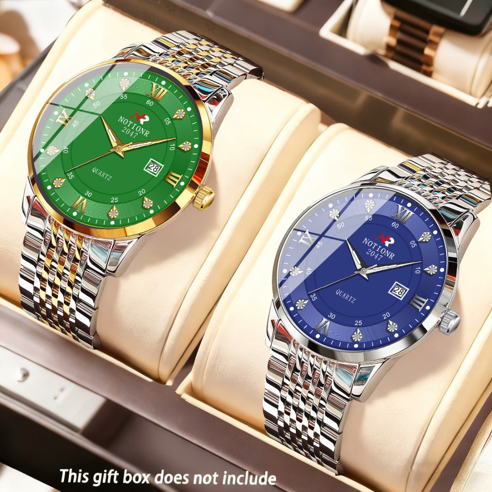 Luxury Watch Straps - 2pcs Classic Men's Quartz Watch with