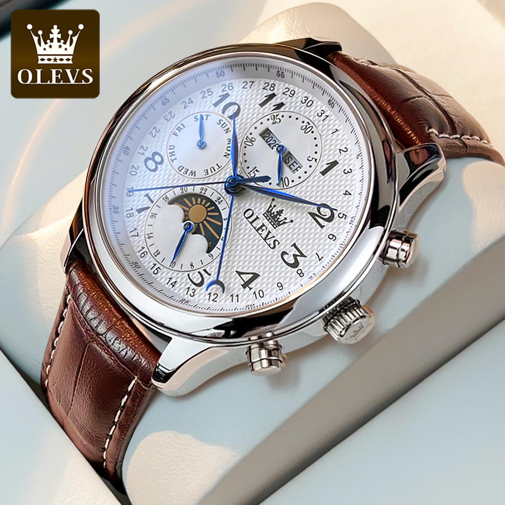 OLEVS 6667 Moon Phase Men's Wa - Luxury Watch On Sale review and price