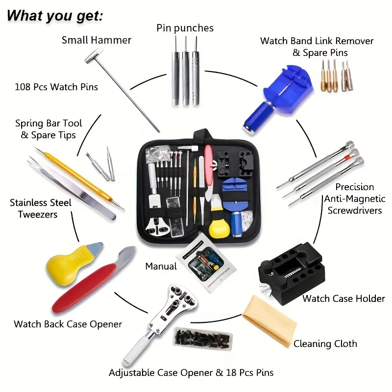 147pcs/set Watchmaker Watch Re - Luxury Watch Cleaning Kit review and price